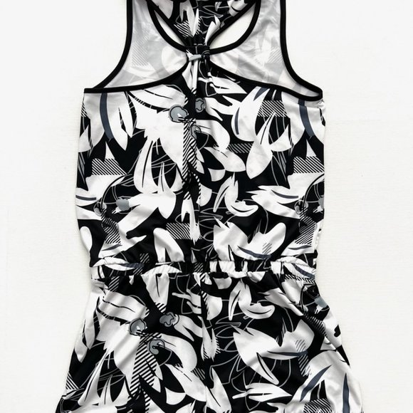 Puma Girls Floral Racerback Romper Black / White XL ( 14-16 ) - Picture 2 of 2
